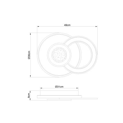 Globo - LED Dimmable φωτιστικό οροφής LED/36W/230V 2700-6000K + τηλεχειριστήριο