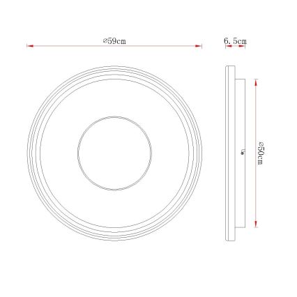 Globo - Ρυθμιζόμενο οροφής φωτιστικό LED/60W/230V 2700-6000K διάμ. 59 cm λευκό/κρεμ + τηλεχειριστήριο