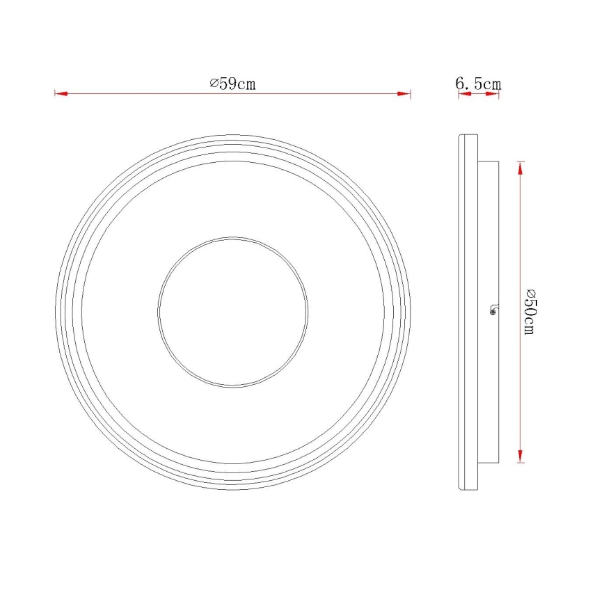 Globo - Ρυθμιζόμενο οροφής φωτιστικό LED/60W/230V 2700-6000K διάμ. 59 cm λευκό/κρεμ + τηλεχειριστήριο