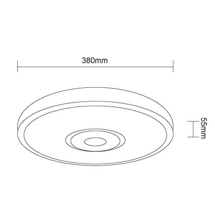 Globo - Φωτιστικό οροφής LED/24W/230V 3000/4000/6000K Ø 38 cm λευκό/ματ χρώμιο