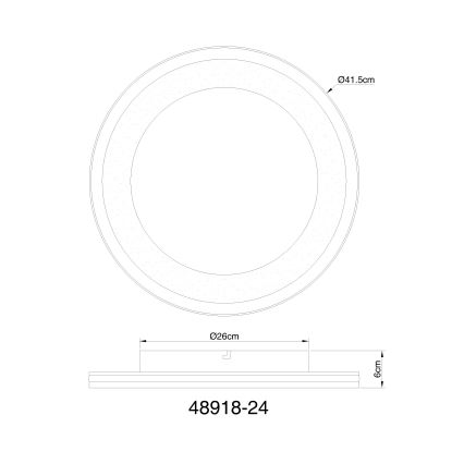 Globo - LED Dimmable φωτιστικό οροφής LED/24W/230V 2700-6000K + τηλεχειριστήριο