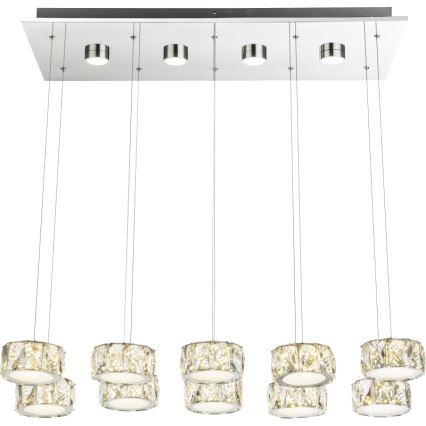 Globo -  Κρεμαστό φωτιστικό οροφής LED LED/92W/230V 4000K γυαλιστερό χρώμιο/διαφανή