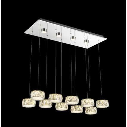 Globo -  Κρεμαστό φωτιστικό οροφής LED LED/92W/230V 4000K γυαλιστερό χρώμιο/διαφανή