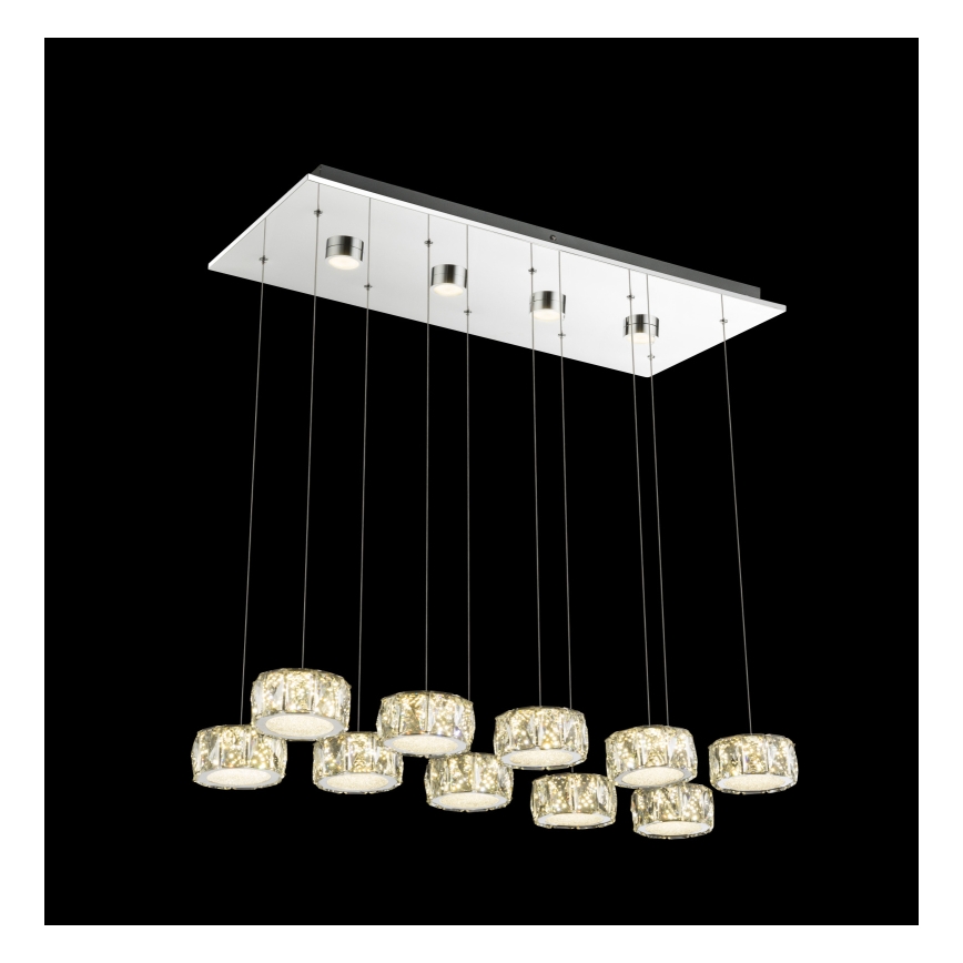Globo -  Κρεμαστό φωτιστικό οροφής LED LED/92W/230V 4000K γυαλιστερό χρώμιο/διαφανή