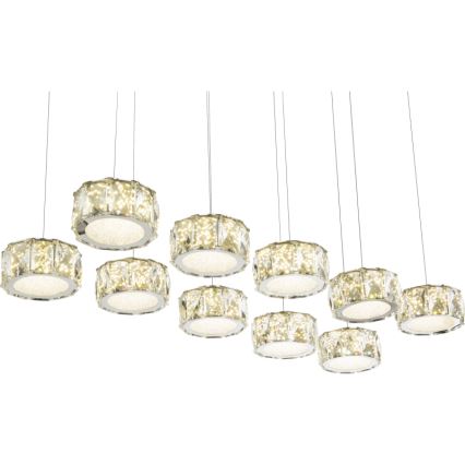 Globo -  Κρεμαστό φωτιστικό οροφής LED LED/92W/230V 4000K γυαλιστερό χρώμιο/διαφανή