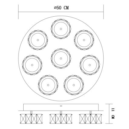 Globo - LED Dimmable φωτιστικό οροφής LED/64W/230V 4000K διάμετρος 50 cm