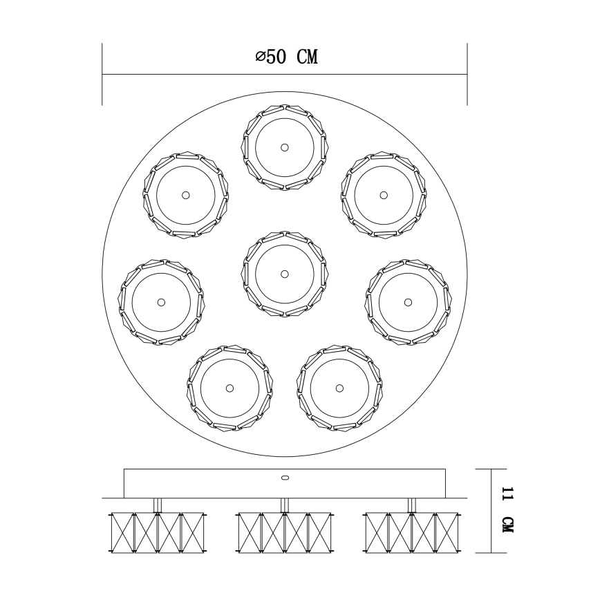 Globo - LED Dimmable φωτιστικό οροφής LED/64W/230V 4000K διάμετρος 50 cm