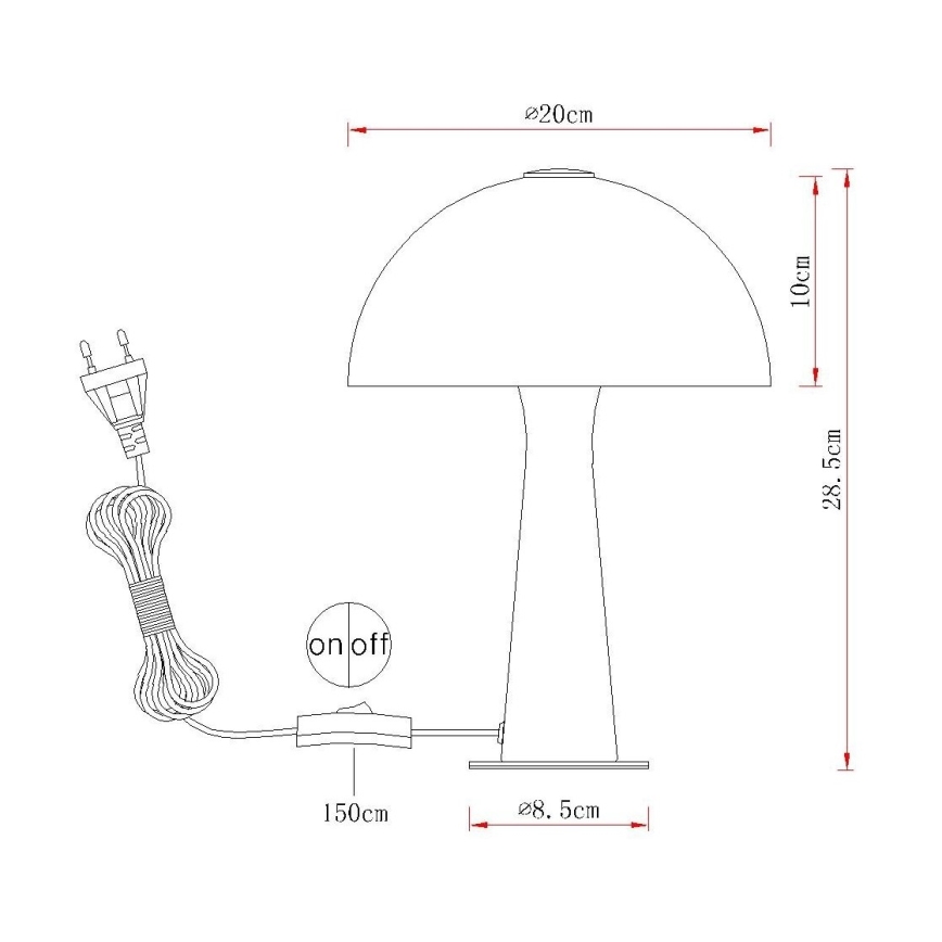 Globo - Επιτραπέζιο φωτιστικό 1xE14/25W/230V λευκό