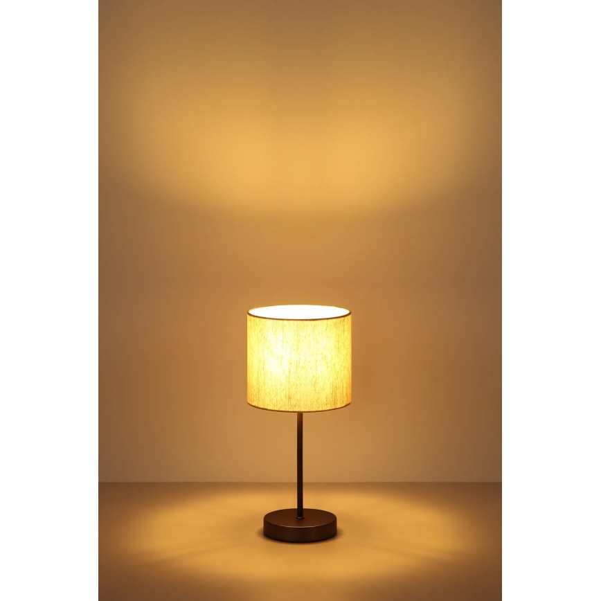 Globo - Επιτραπέζιο φωτιστικό 1xE27/25W/230V μαύρο/μπεζ