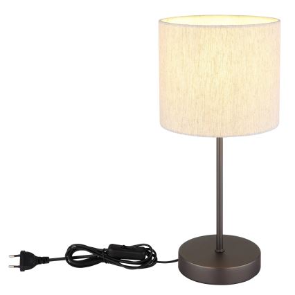 Globo - Επιτραπέζιο φωτιστικό 1xE27/25W/230V μαύρο/μπεζ