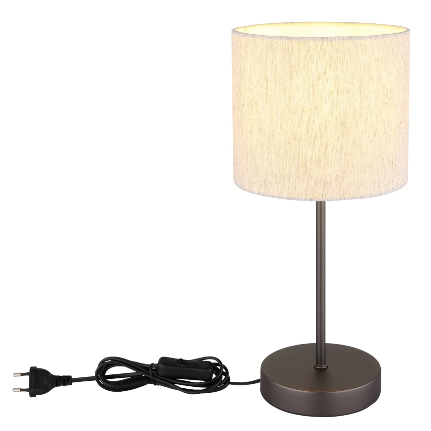 Globo - Επιτραπέζιο φωτιστικό 1xE27/25W/230V μαύρο/μπεζ