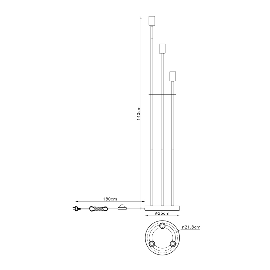 Globo - Επιδαπέδια λάμπα 3xE27/60W/230V