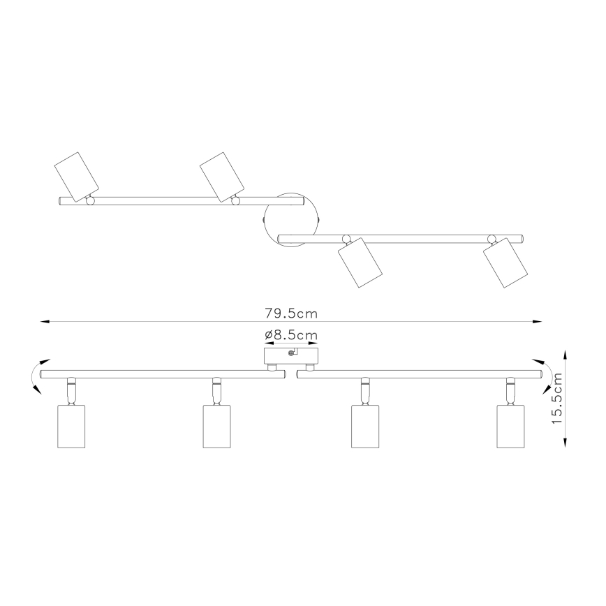 Globo - Φωτιστικό σποτ 4xE27/60W/230V