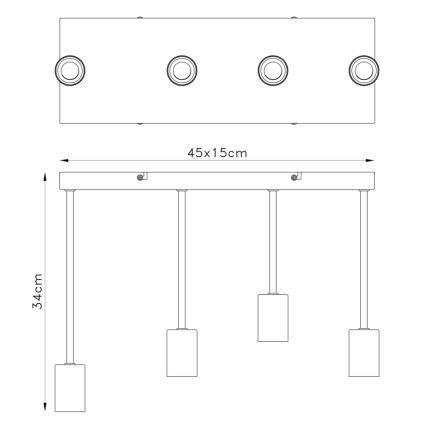 Globo - Πολύφωτο με συρματόσχοινο 4xE27/60W/230V