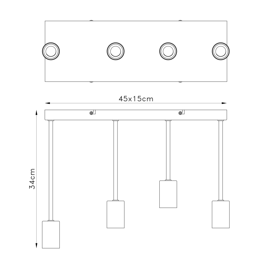 Globo - Πολύφωτο με συρματόσχοινο 4xE27/60W/230V