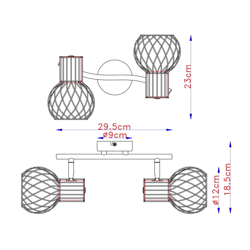 Globo - Φωτιστικό σποτ 2xE27/40W/230V
