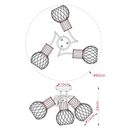 Globo - Συνδεδεμένο πολύφωτο 3xE27/40W/230V