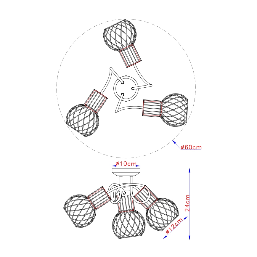 Globo - Συνδεδεμένο πολύφωτο 3xE27/40W/230V
