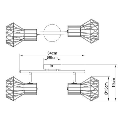 Globo - Φωτιστικό σποτ 2xE27/40W/230V