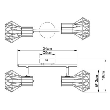 Globo - Φωτιστικό σποτ 2xE27/40W/230V