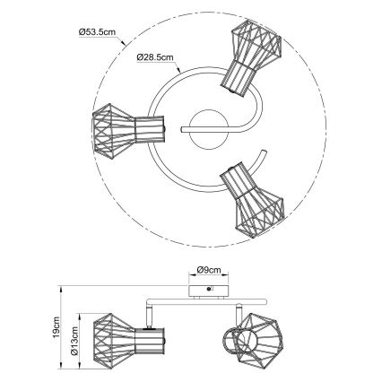Globo - Σποτ φωτιστικό 3xE27/40W/230V
