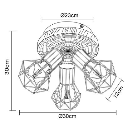 Globo - Φωτιστικό σποτ 3xE27/60W/230V