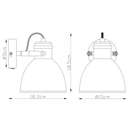 Globo - Επιτοίχιο φωτιστικό σποτ 1xE27/40W/230V