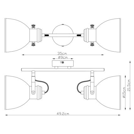 Globo - Φωτιστικό σποτ 2xE27/40W/230V