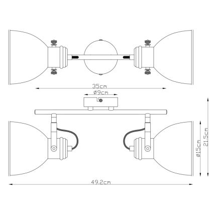 Globo - Φωτιστικό σποτ 2xE27/40W/230V