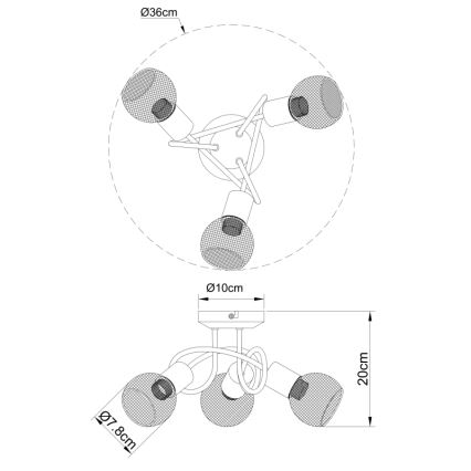 Globo - Συνδεδεμένο πολύφωτο 3xE14/40W/230V