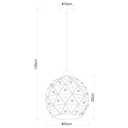 Globo 54029H - Κρεμαστό φωτιστικό οροφής JODIE 1xE27/60W/230V διάμετρος 25 cm