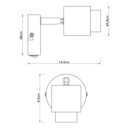 Globo - Επιτοίχιο φωτιστικό σποτ 1xE27/40W/230V