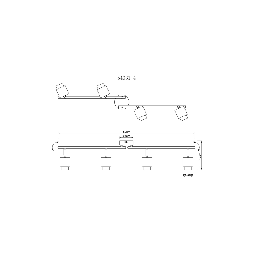 Globo - Φωτιστικό σποτ 4xE27/40W/230V