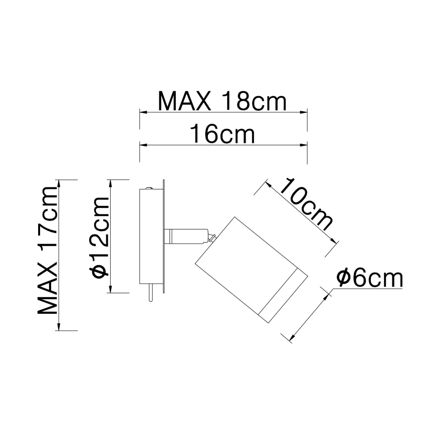 Globo - Επιτοίχιο φωτιστικό με 1 λάμπα E27/60W/230V