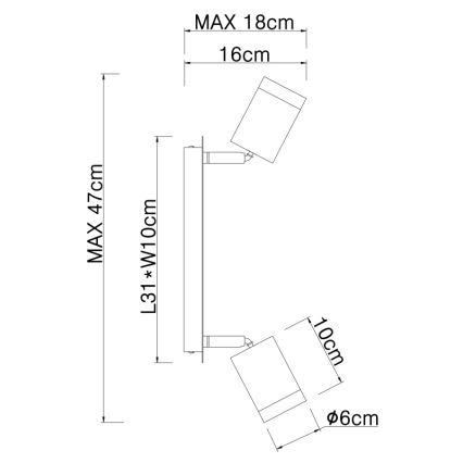 Globo - Σποτ φωτιστικό 2xE27/60W/230V