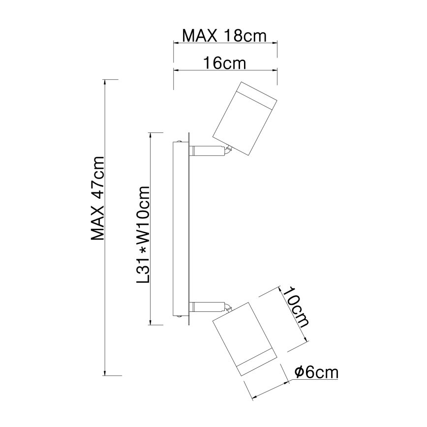 Globo - Φωτιστικό σποτ 2xE27/60W/230V