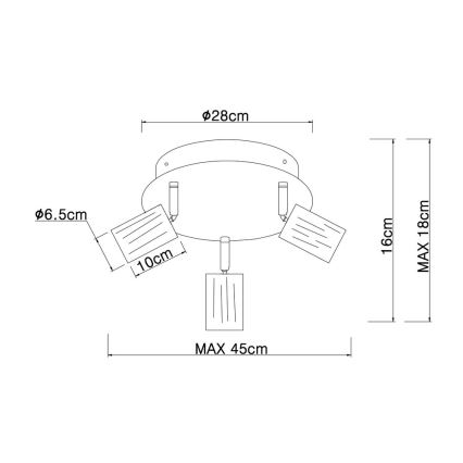 Globo - Φωτιστικό σποτ 3xE27/60W/230V