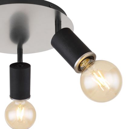 Globo - Σποτ φωτιστικό 3xE27/60W/230V μαύρο ξύλο