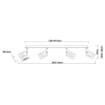 Globo - Φωτιστικό σποτ 4xE27/60W/230V