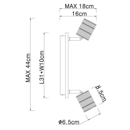 Globo - Φωτιστικό σποτ 2xE27/60W/230V λεύκη