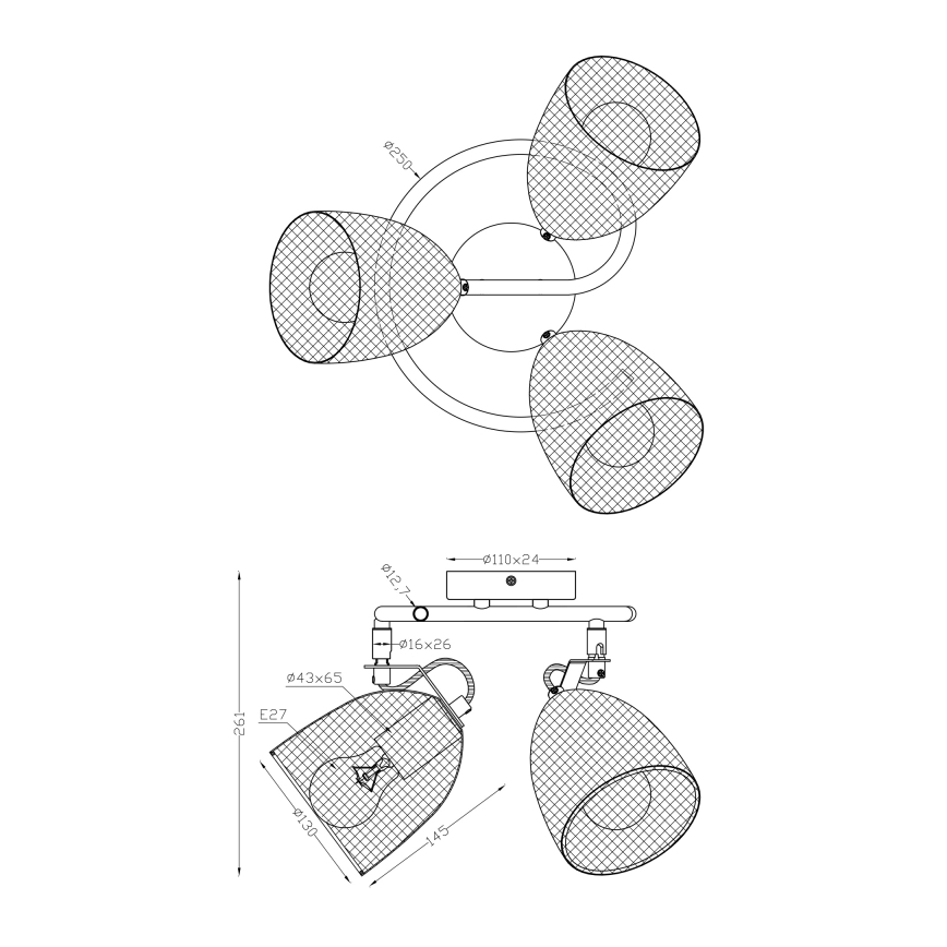 Globo - Φωτιστικό σποτ 3xE27/60W/230V