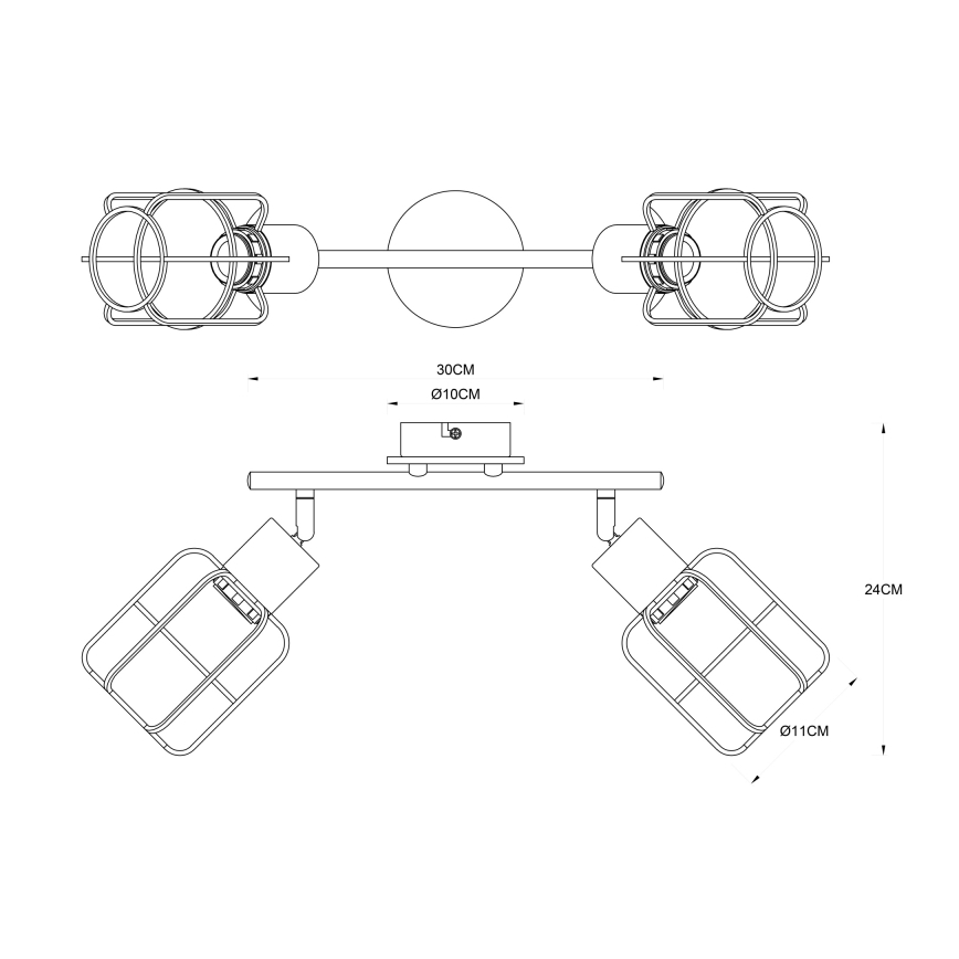 Globo - Φωτιστικό σποτ 2xE27/60W/230V