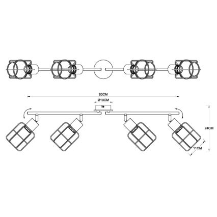 Globo - Φωτιστικό σποτ 4xE27/40W/230V