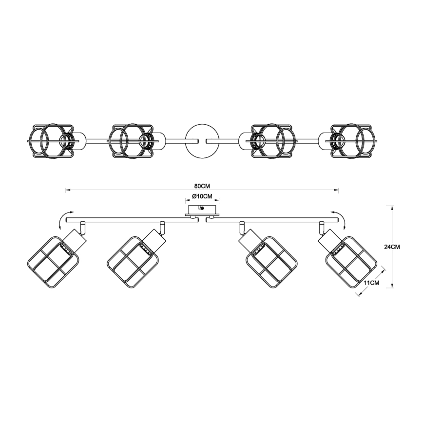 Globo - Φωτιστικό σποτ 4xE27/40W/230V