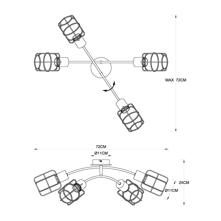 Globo - Επικαθήμενος πολυέλαιος 4xE27/40W/230V