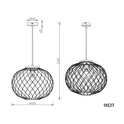 Globo - Πολύφωτο με συρματόσχοινο 1xE27/60W/230V