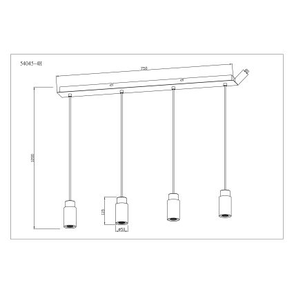 Globo - Πολύφωτο με συρματόσχοινο 4xE27/40W/230V