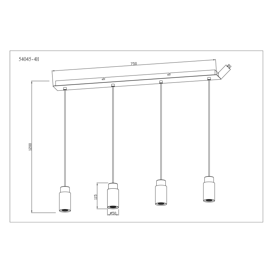 Globo - Πολύφωτο με συρματόσχοινο 4xE27/40W/230V