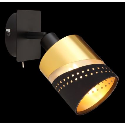 Globo - Σποτ τοίχου 1xE14/25W/230V μαύρο/χρυσό