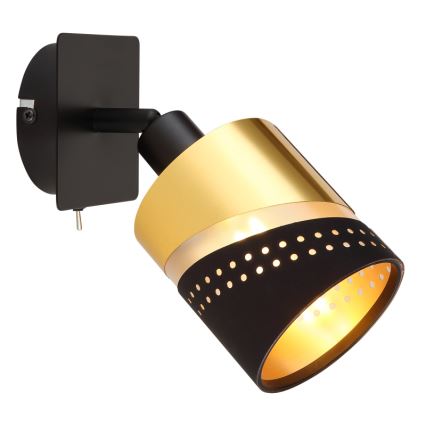 Globo - Σποτ τοίχου 1xE14/25W/230V μαύρο/χρυσό